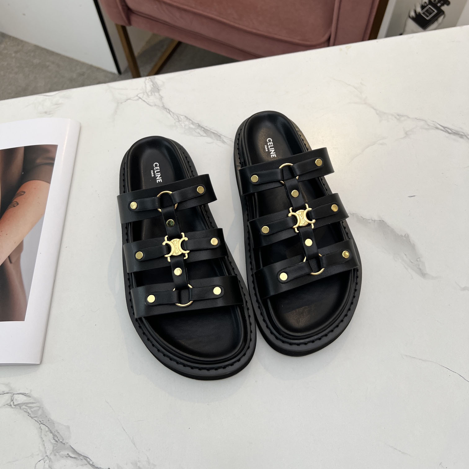 CE 24s Classic Micro Logo Sandals V3303