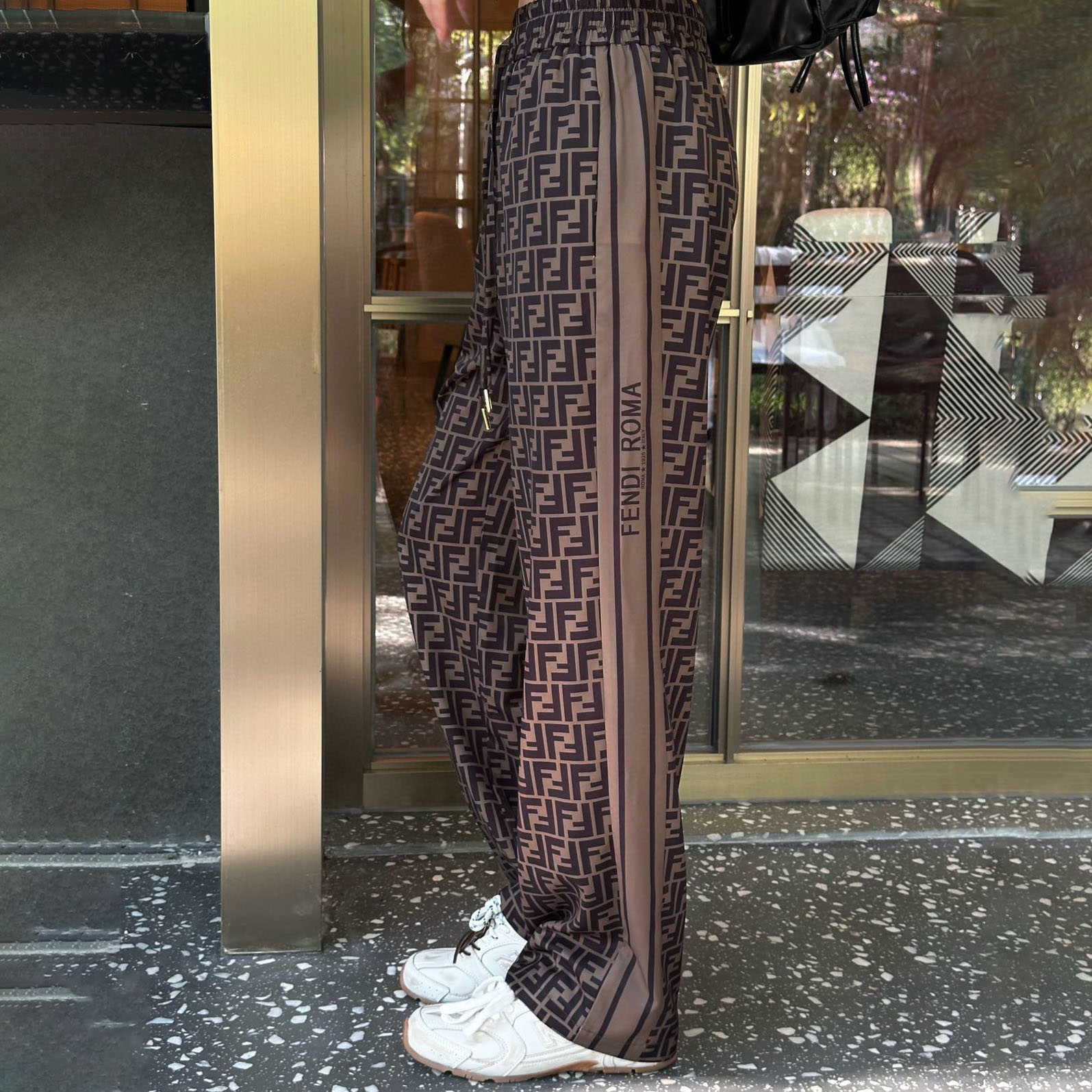 FD Drawstring elastic waist casual pants V380149