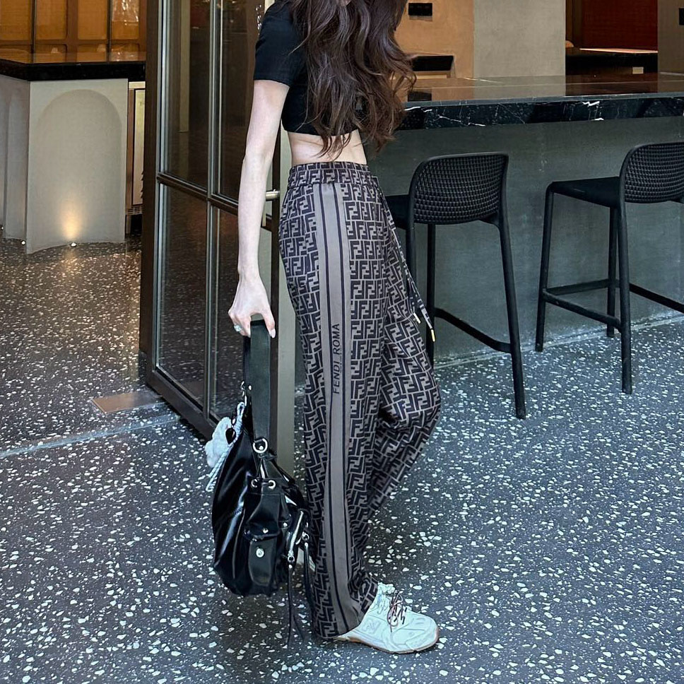 FD Drawstring elastic waist casual pants V380149