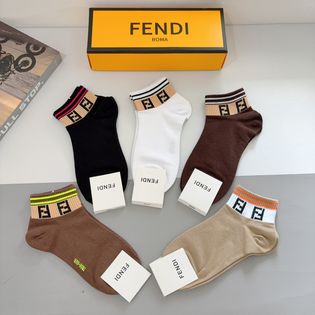 FD Fashionable double F letter socks V380143