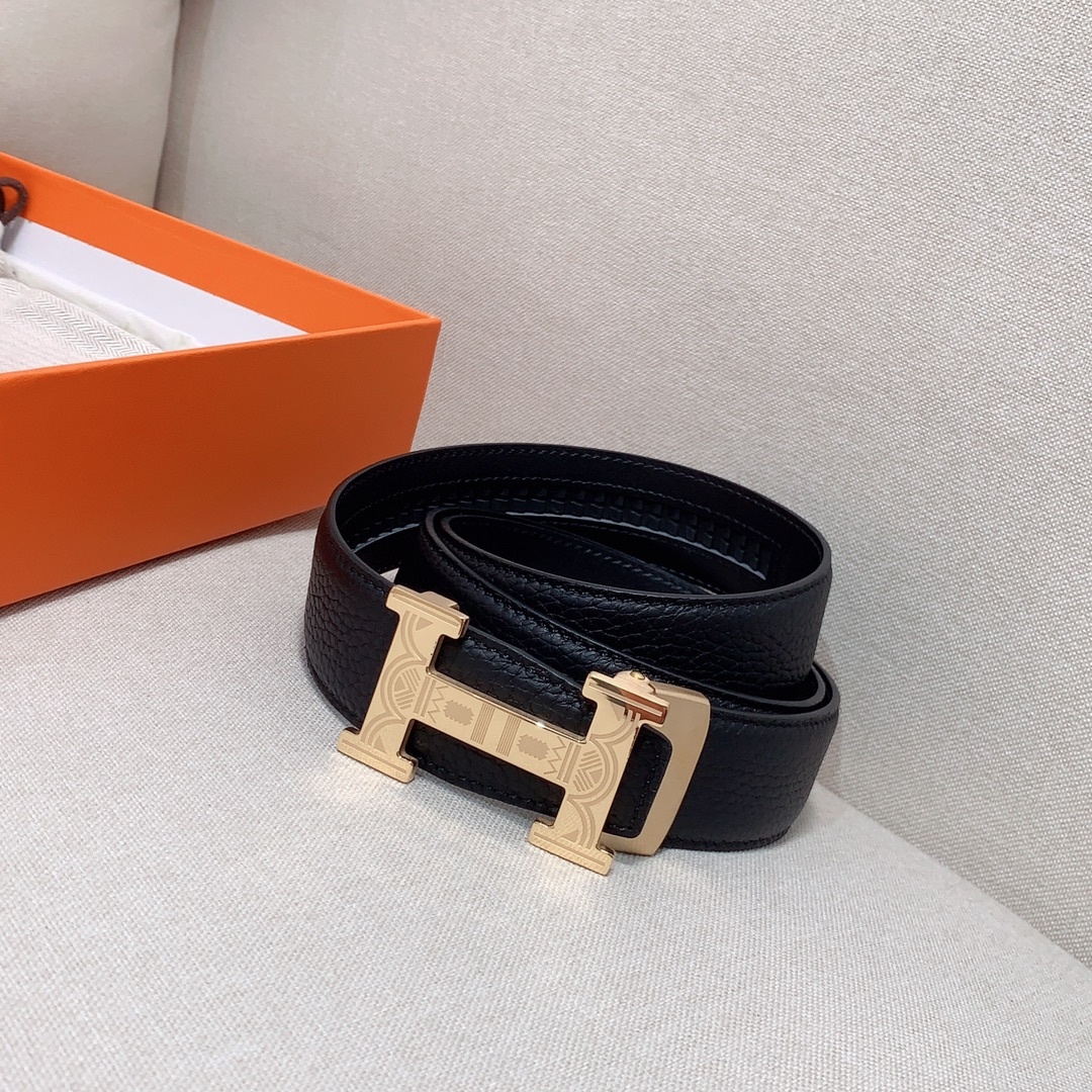 HM  Men's classic Automatically buckle with delicate hidden patterns belt YV24052013
