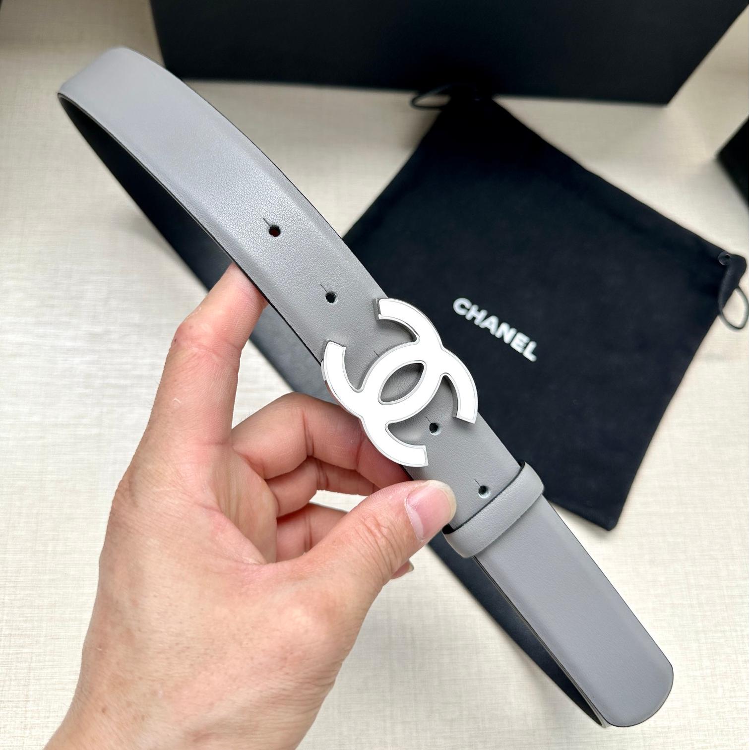 CH Women's Colored Cowhide Steel Buckle Belt YV24052001