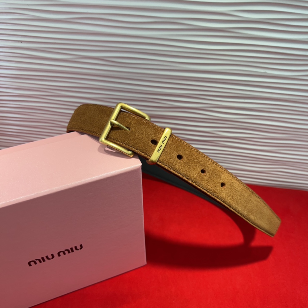 MIU Suede top-grain cowhide Women's Belt YV24052006