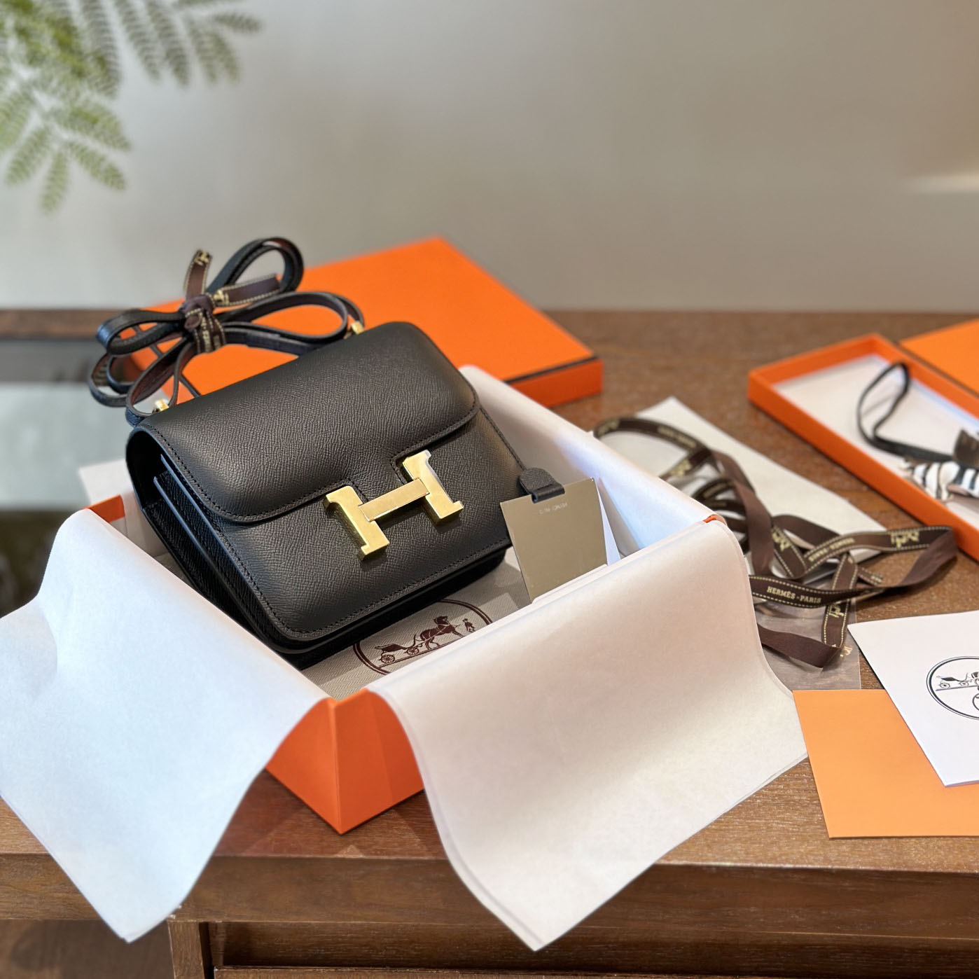 HM Constance series calfskin 19cm women's bag BV24031208