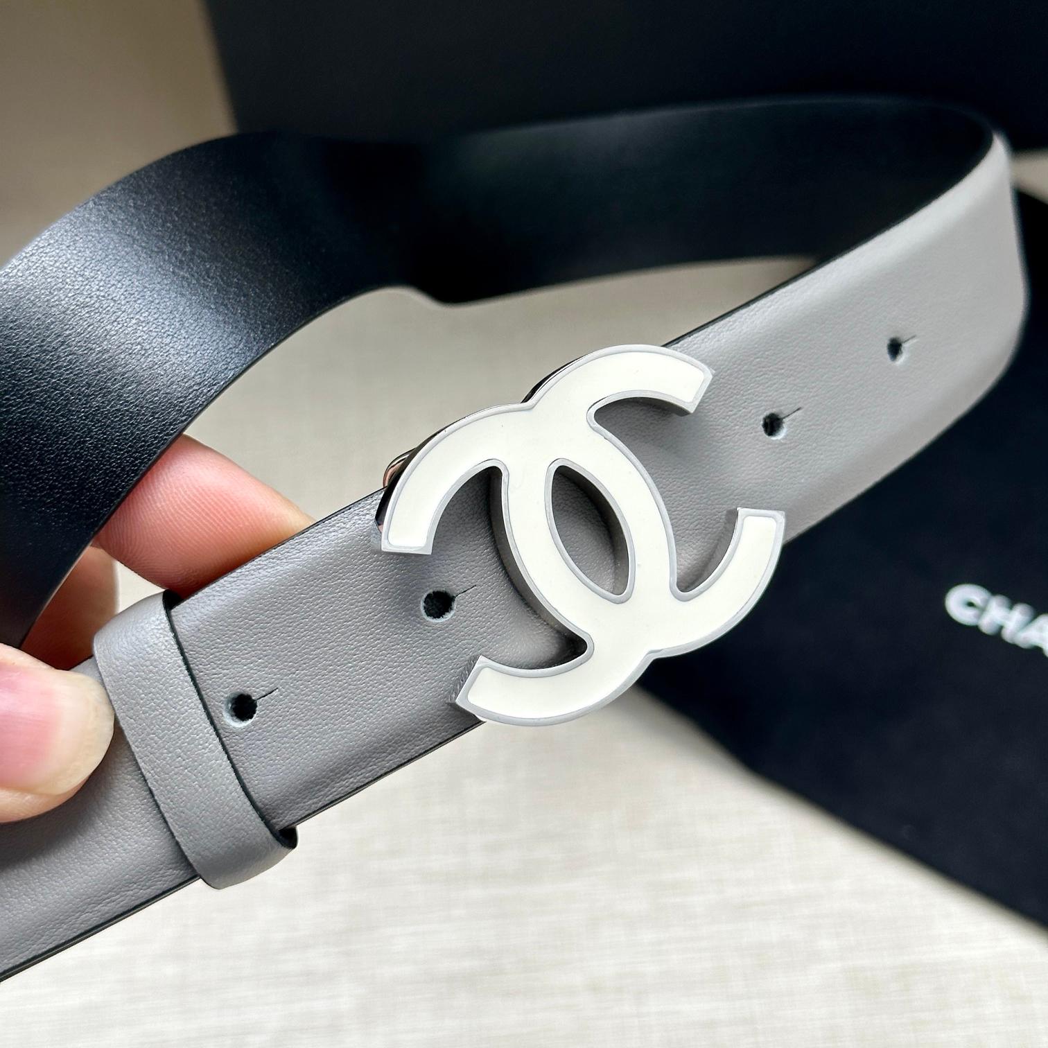 CH Women's Colored Cowhide Steel Buckle Belt YV24052001