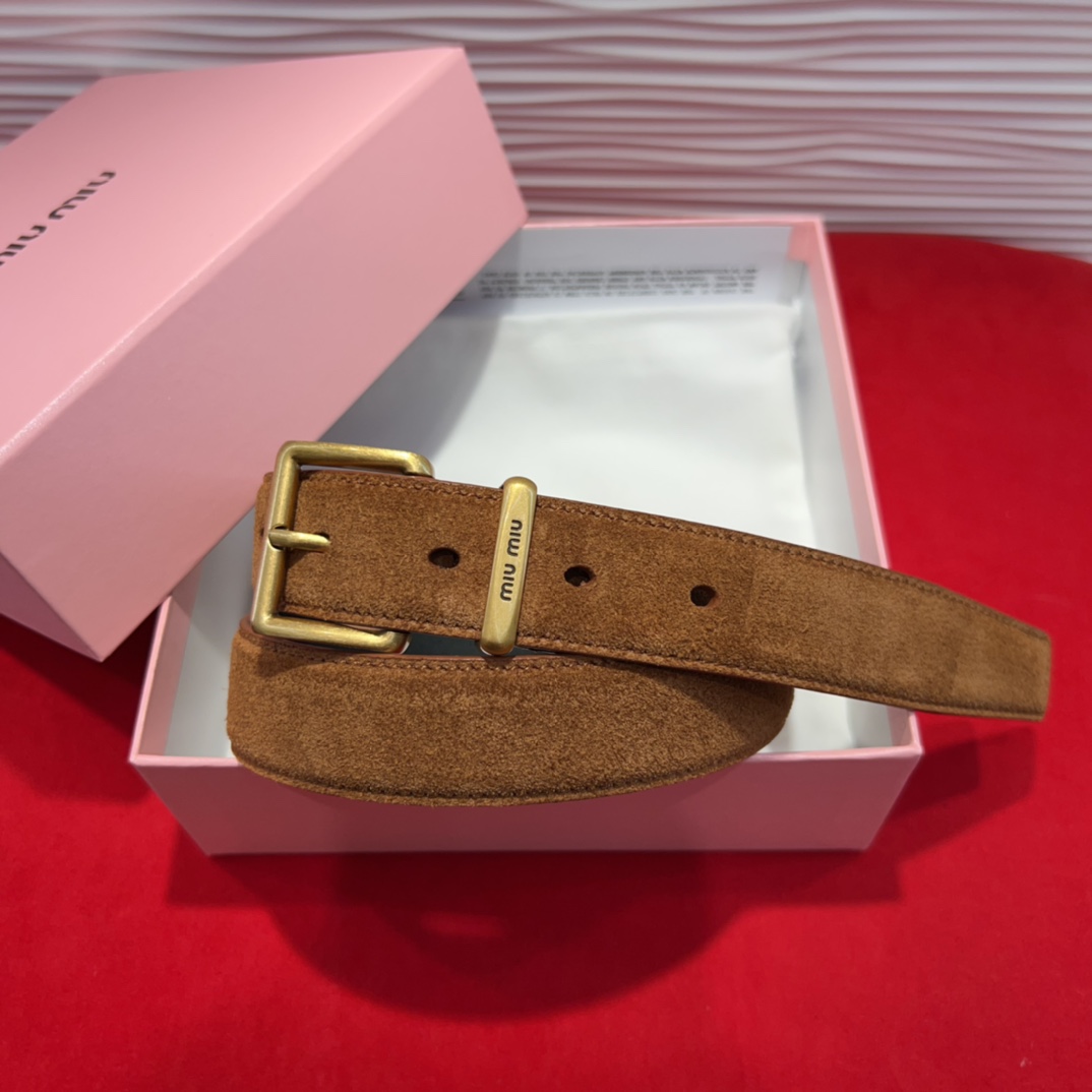 MIU Suede top-grain cowhide Women's Belt YV24052006