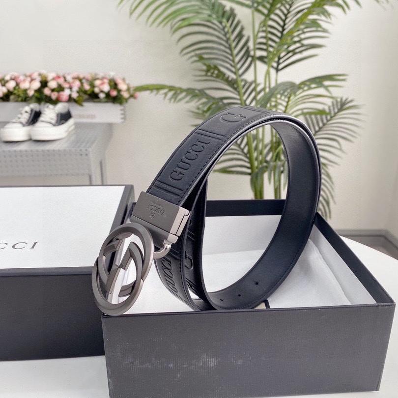 GG logo buckle Men's classic Cowhide belt YV24052011