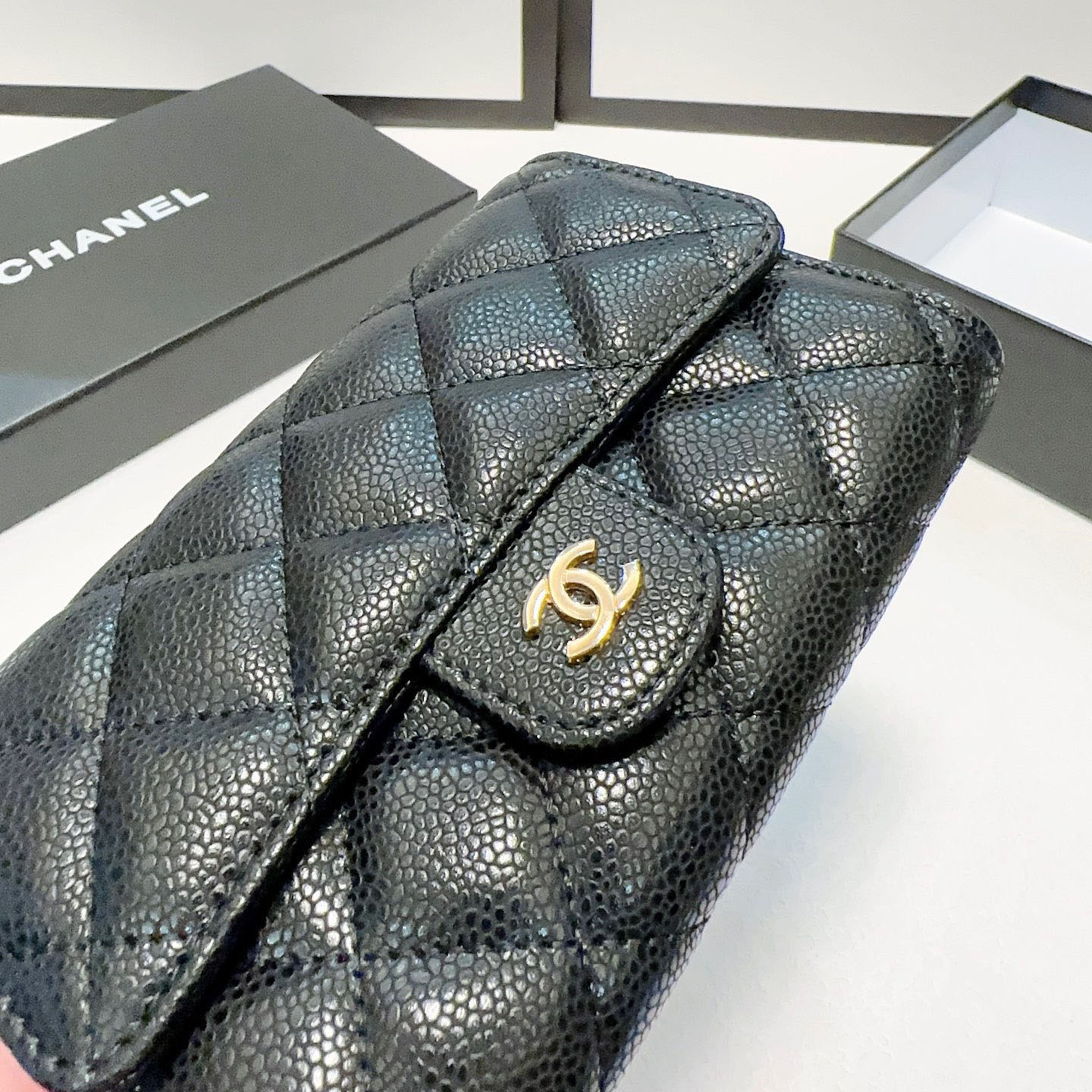 CH Classic Litchi Folding Long Wallet BV24051509