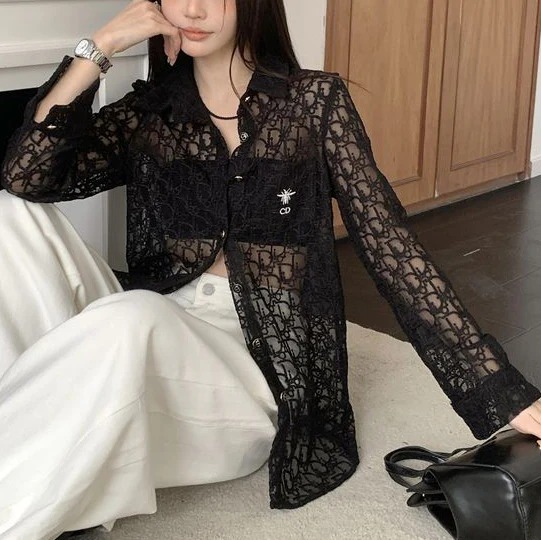 CD New Lace Micro-Transparent Sun Protection Top F24080603