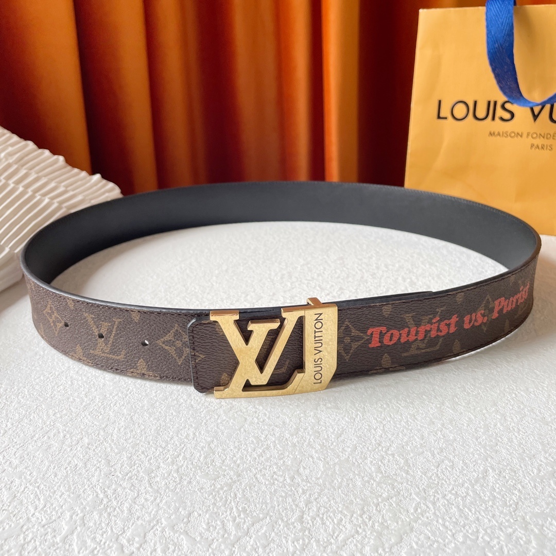 LV One-Piece Cast Hardware Steel Buckle Painted Belt   YV24052113