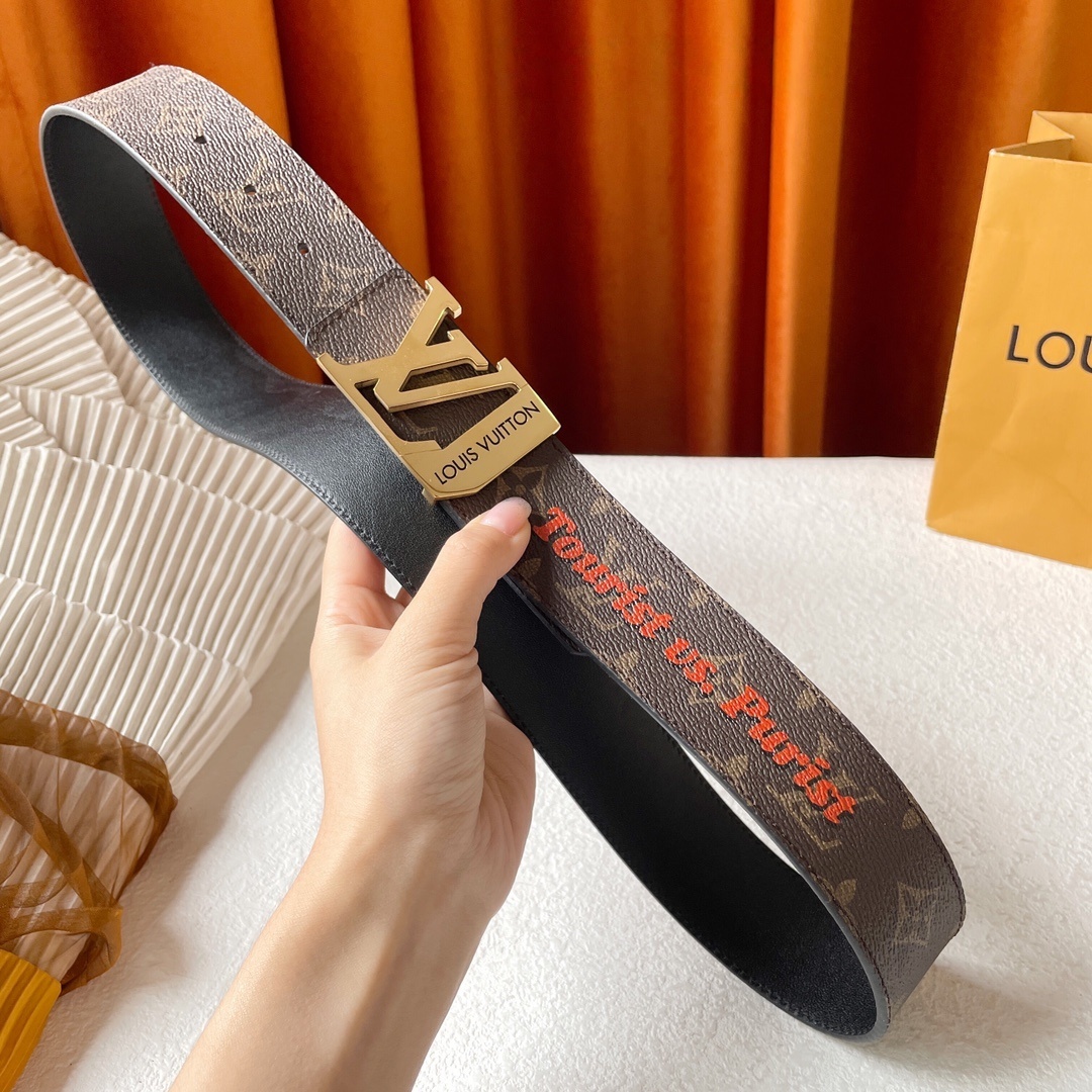 LV One-Piece Cast Hardware Steel Buckle Painted Belt   YV24052113