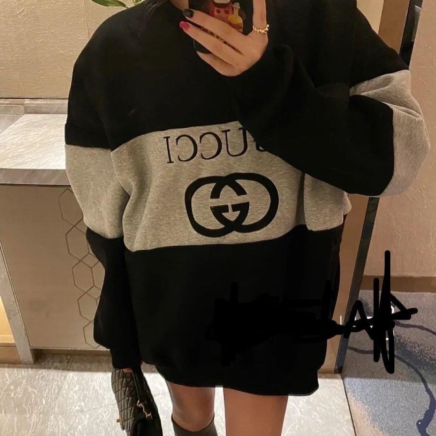 GG Fashion Stitching Casual Round Neck Sweatshirt MC24092302