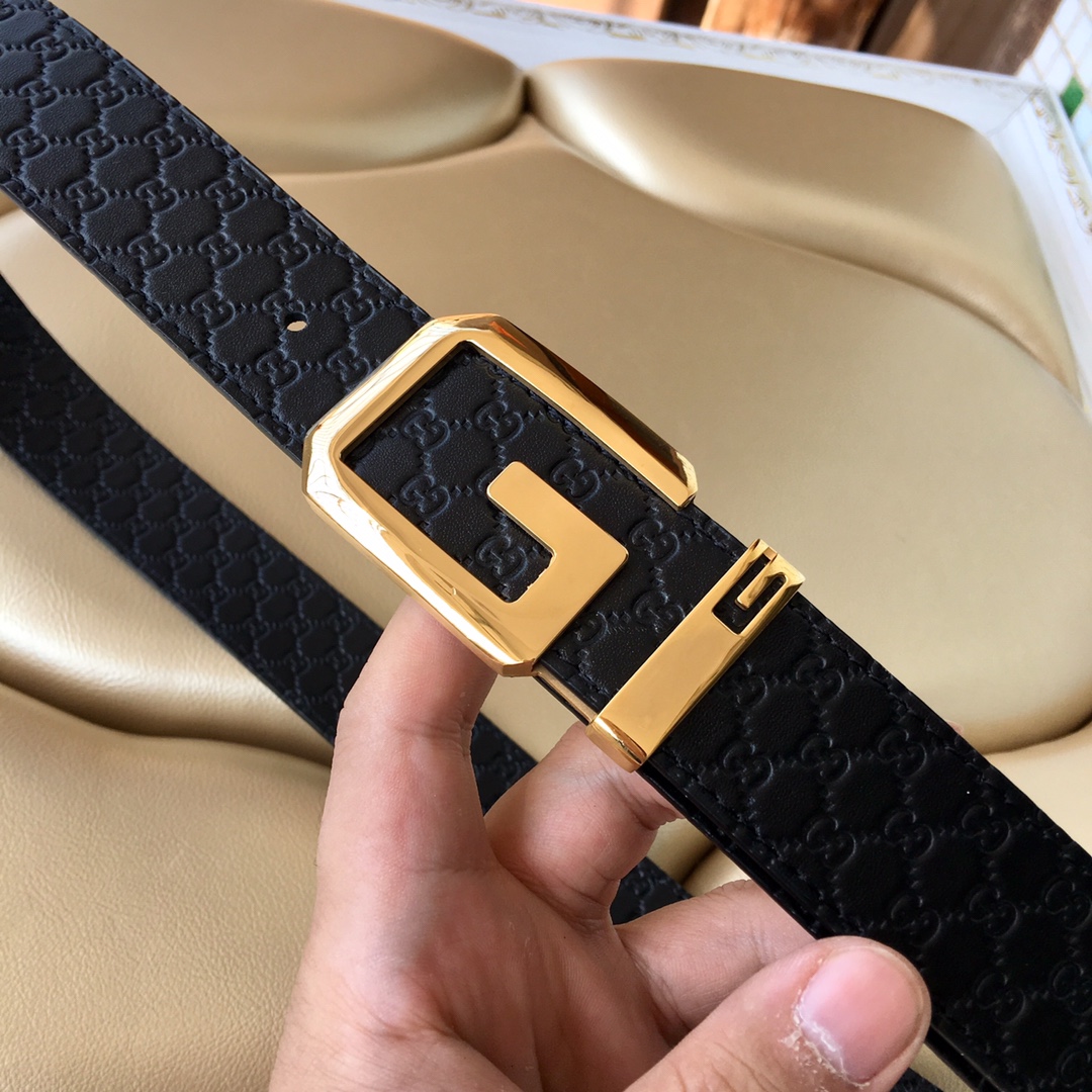 GG logo buckle classic Cowhide 3.5cm belt YV24052209