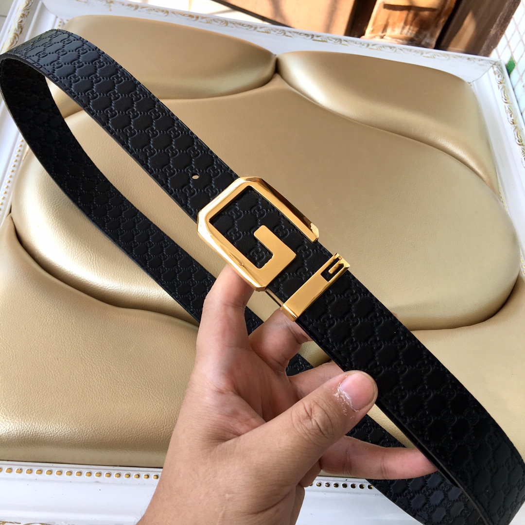 GG logo buckle classic Cowhide 3.5cm belt YV24052209