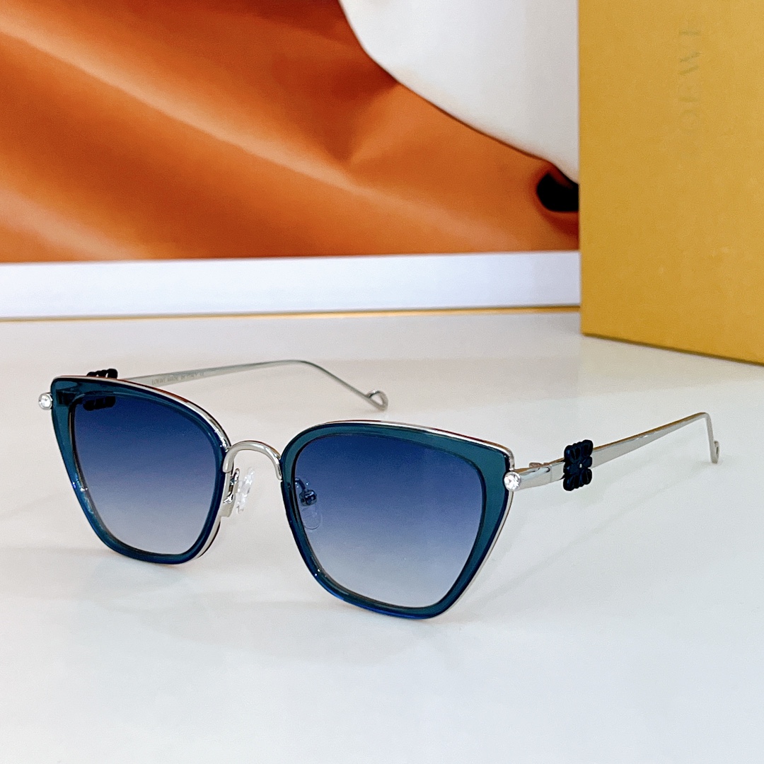 LOE  Large - frame gradient lenses metal sunglasses  YV240524024