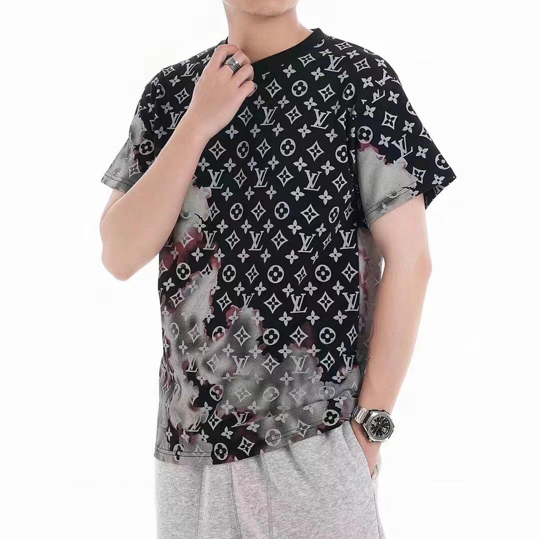 LV 25 new fire cloud jacquard round neck short sleeves 88052501