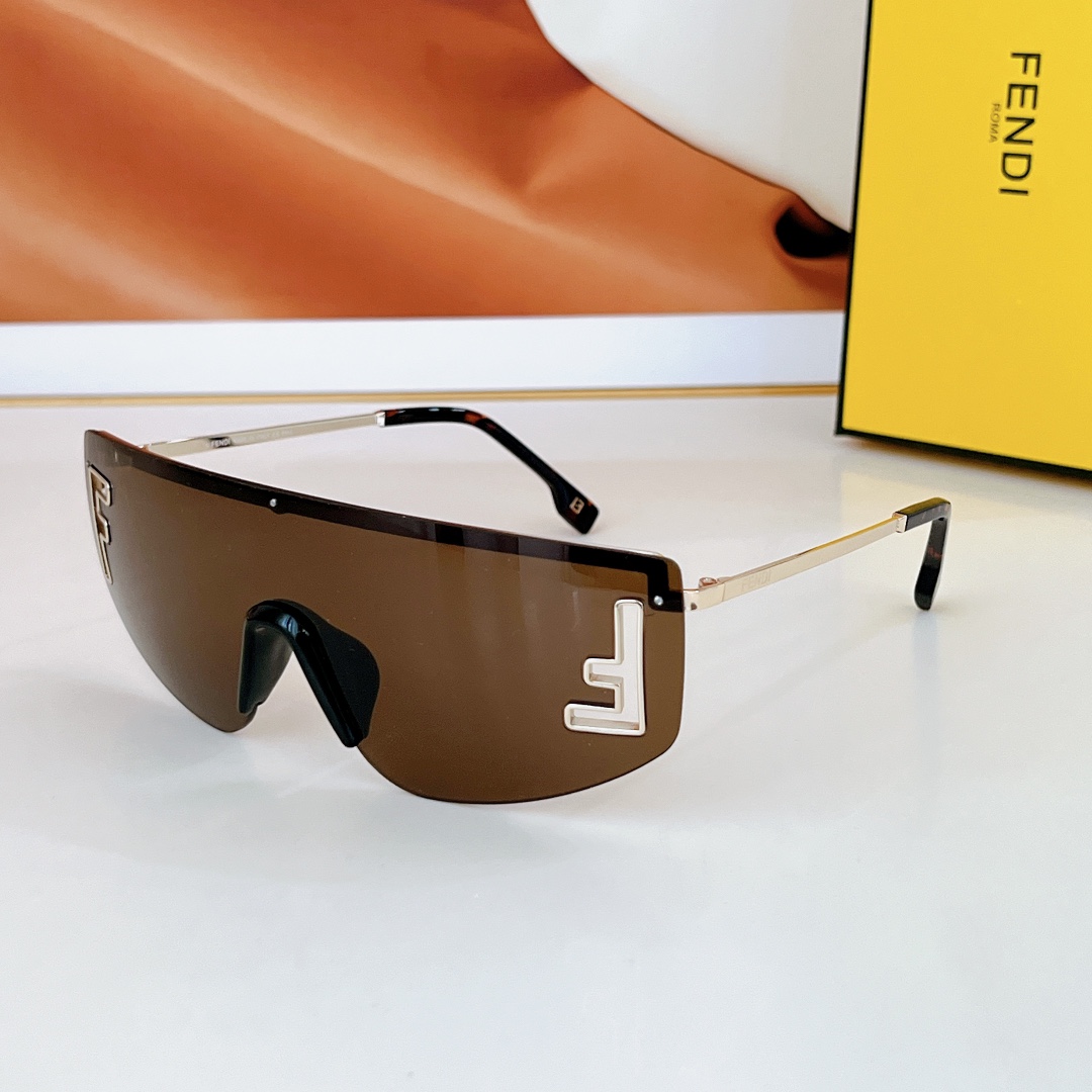 FD Frameless One - Piece Lens Metal Sunglasses YV240524018