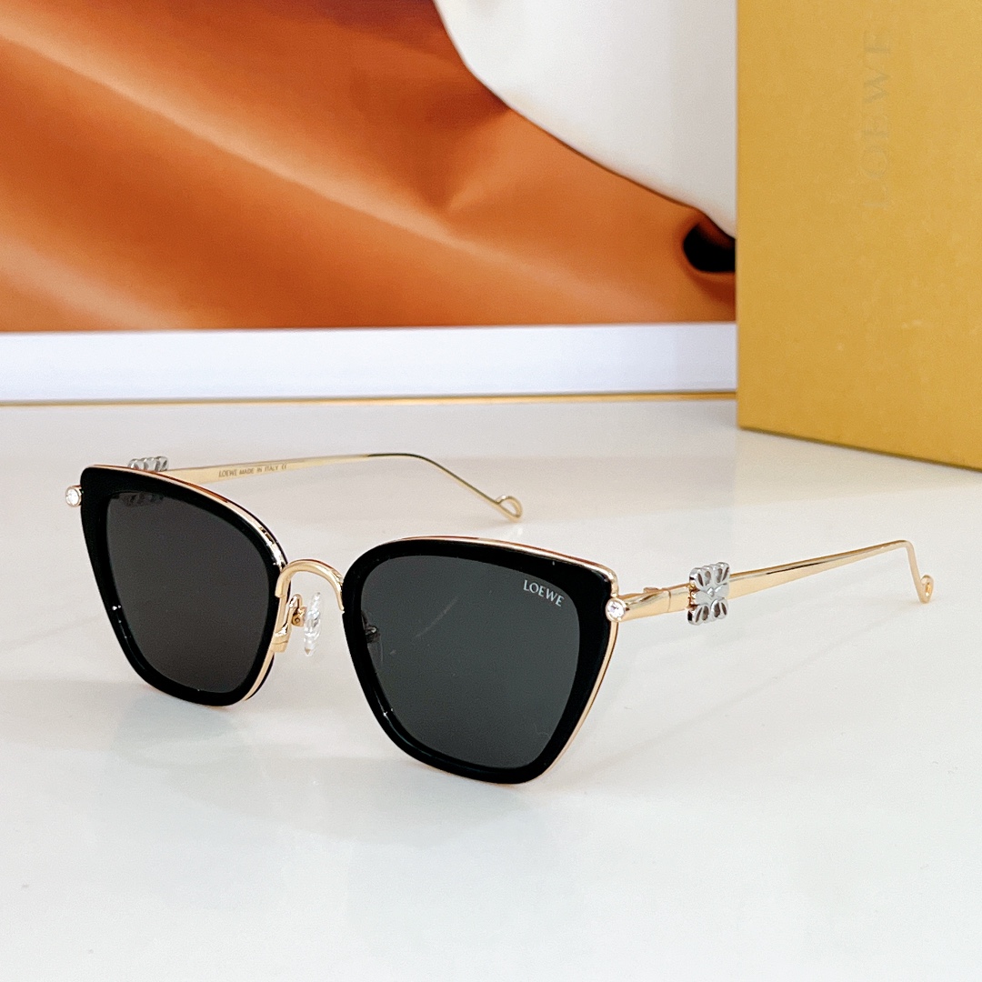 LOE  Large - frame gradient lenses metal sunglasses  YV240524024