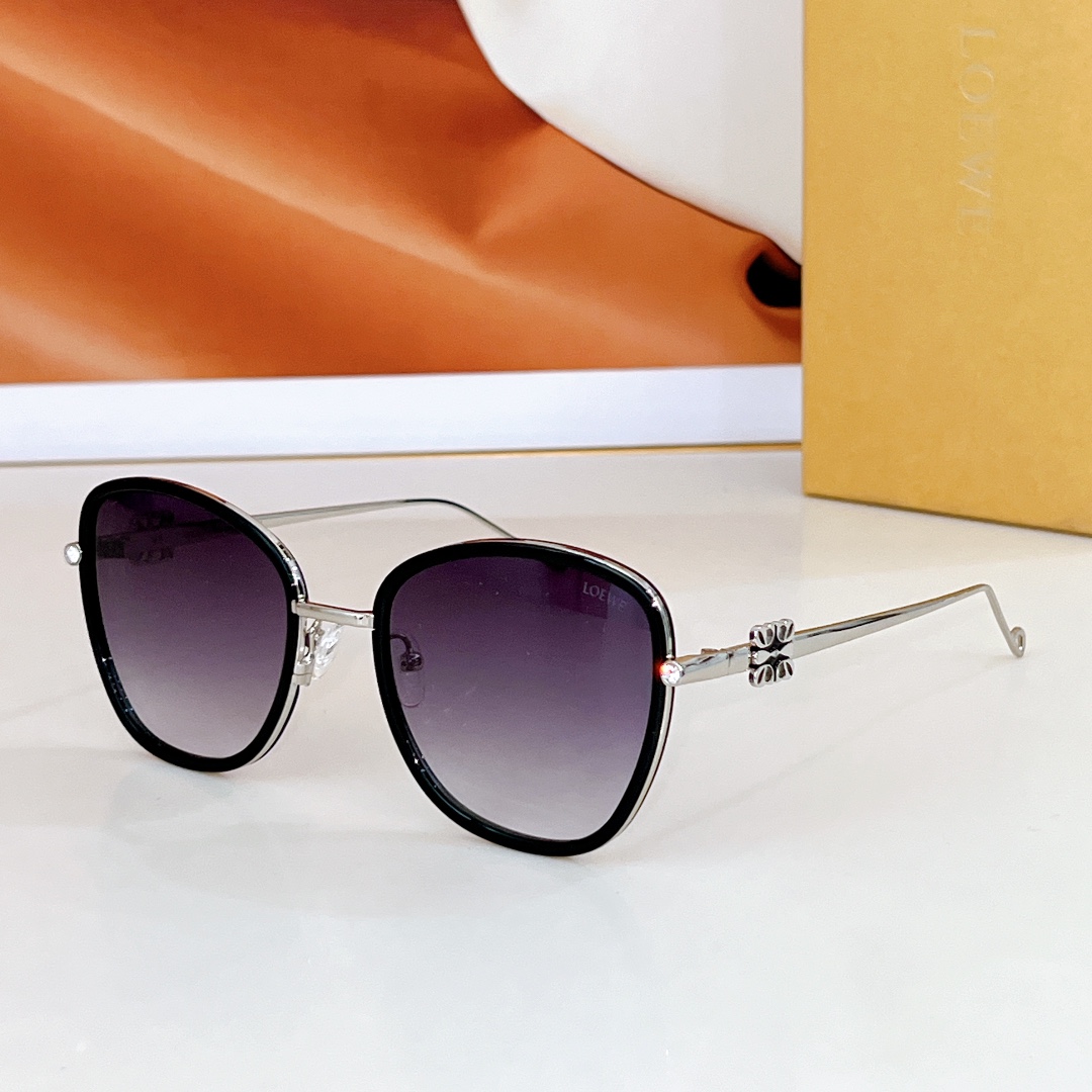 LOE  Large - frame gradient lenses metal sunglasses  YV240524023