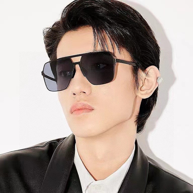 GG Electroplated ultra - light square - framed sunglasses YV240524031