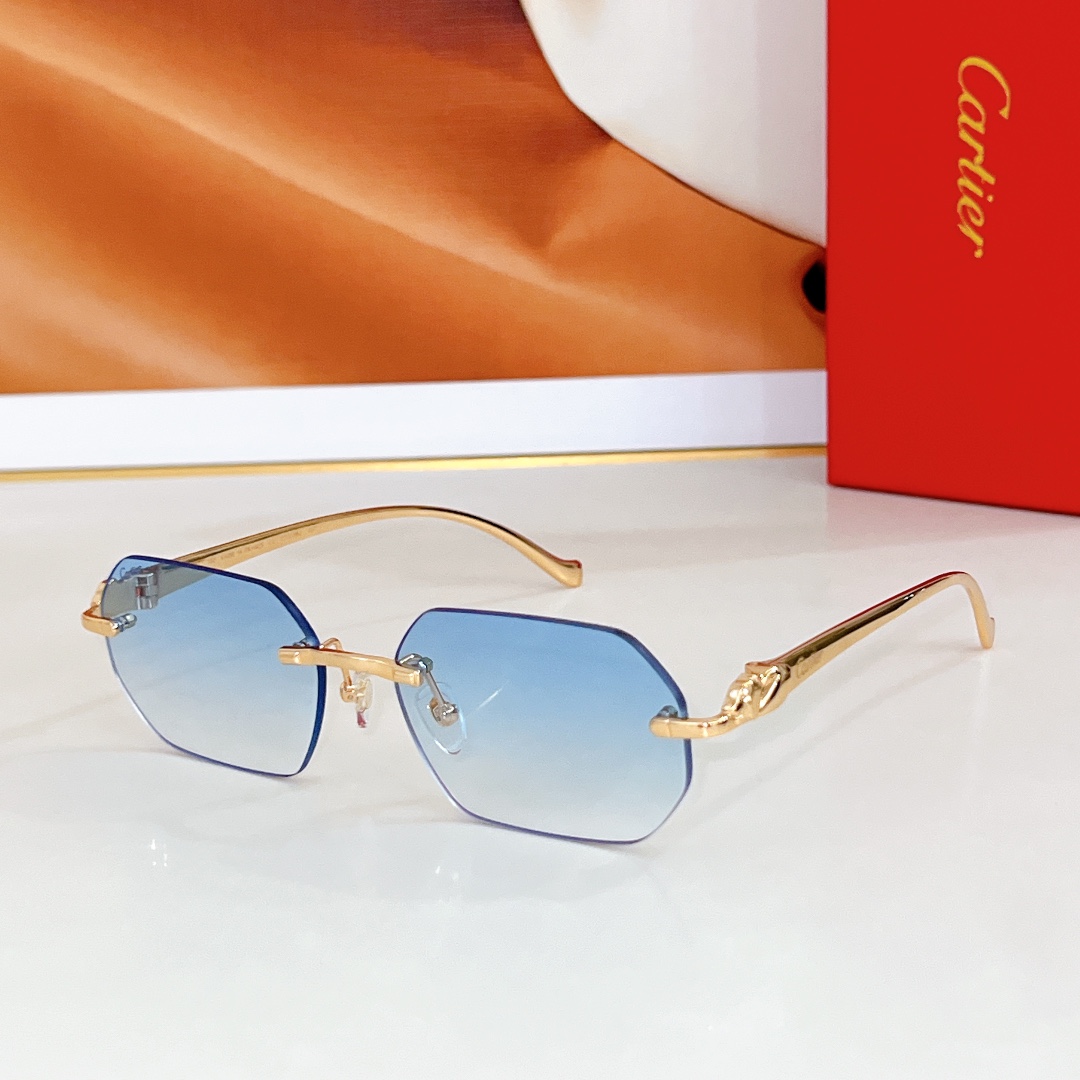 Car  Frameless gradient metal square - framed sunglasses YV240524012