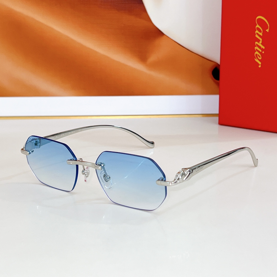 Car  Frameless gradient metal square - framed sunglasses YV240524012