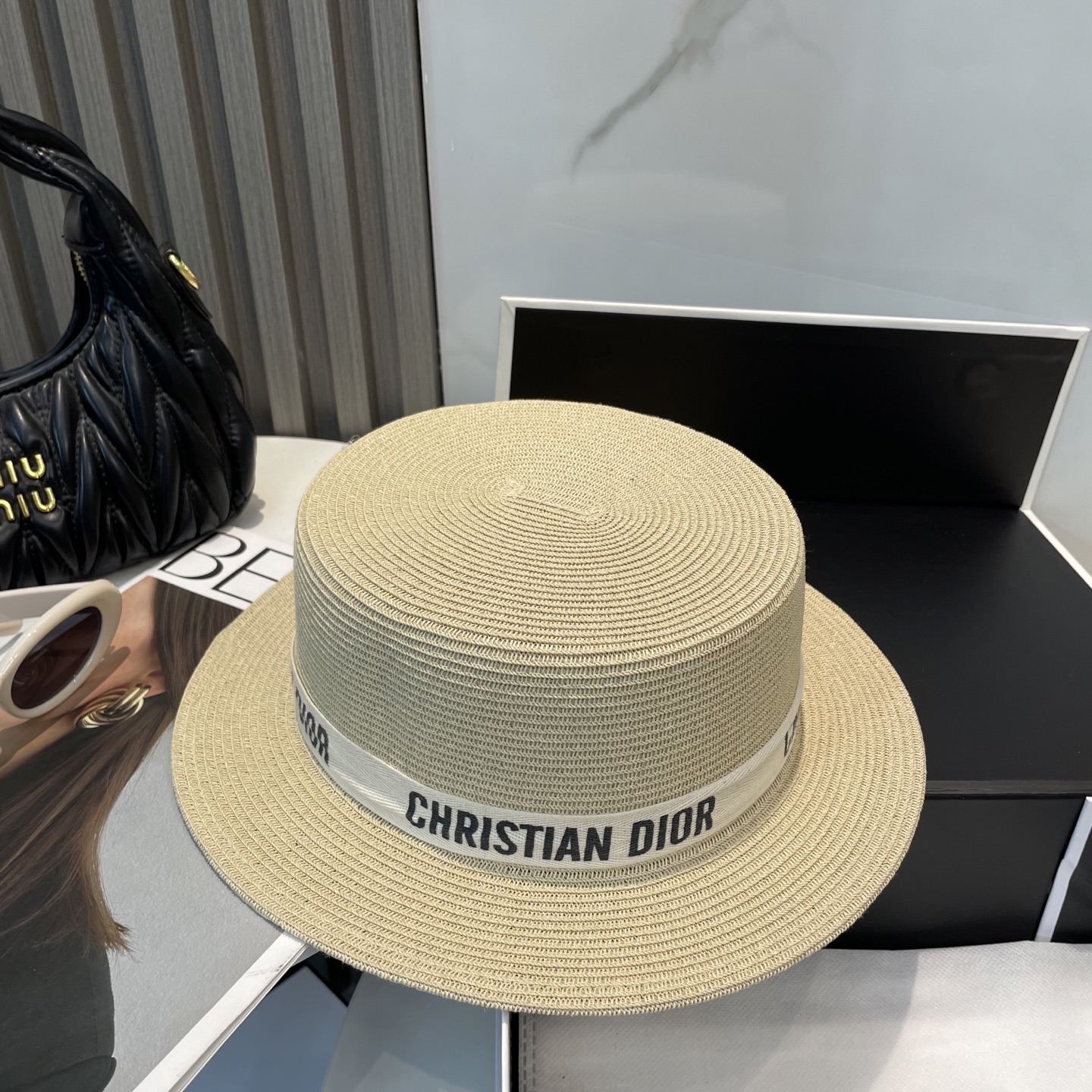 Dor Flat top sunshade beach straw hat TE250463