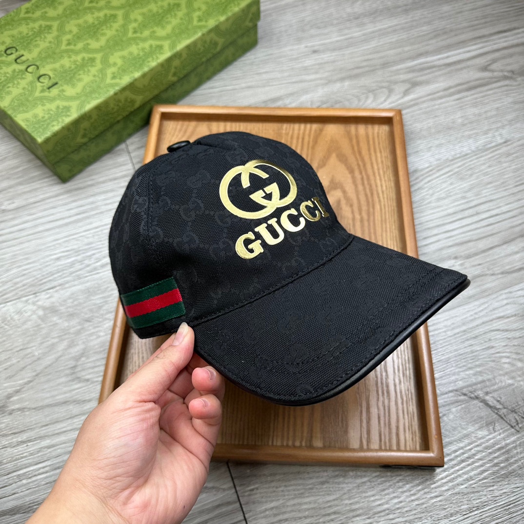 GG Fashion gold stamped logo hat TE250482