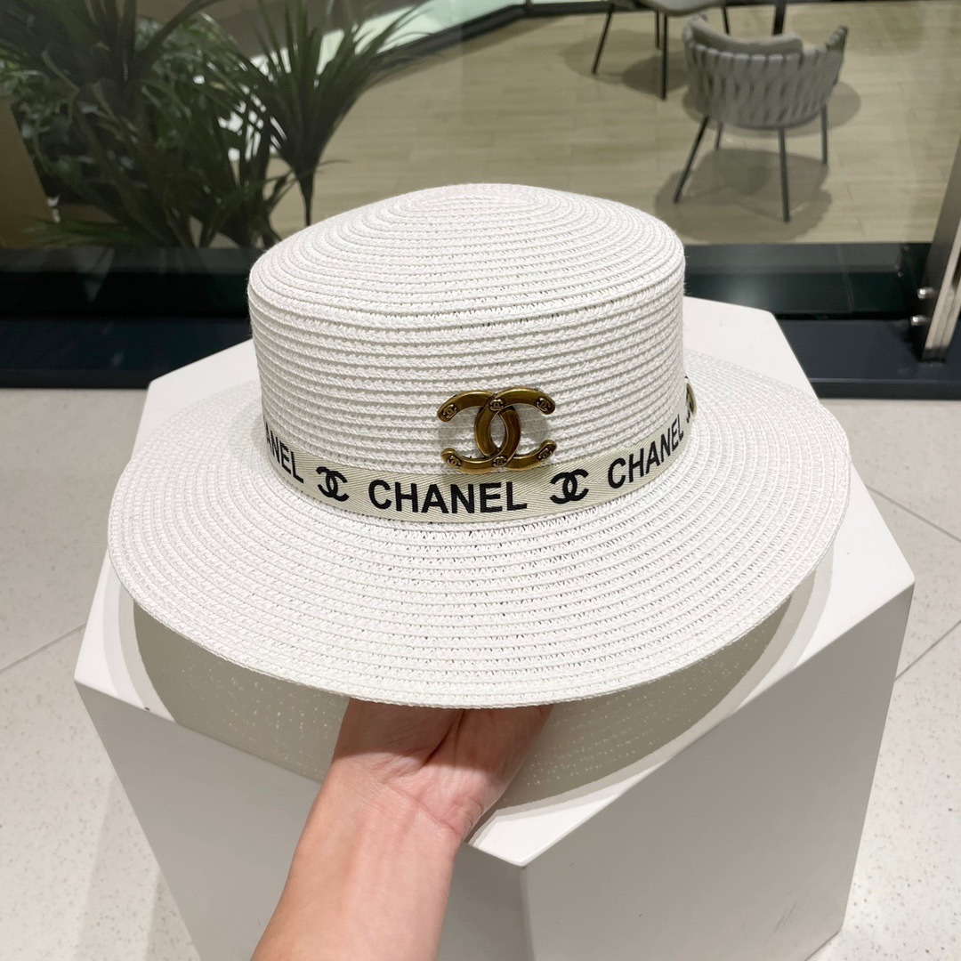 CH 2025 new style fashion flat top straw hat TE250435