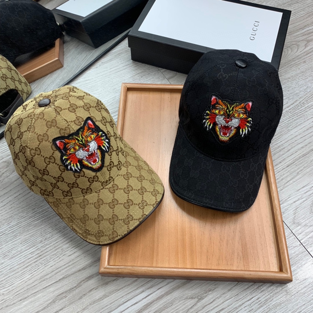 GG Fashion tiger head embroidered hat TE250481