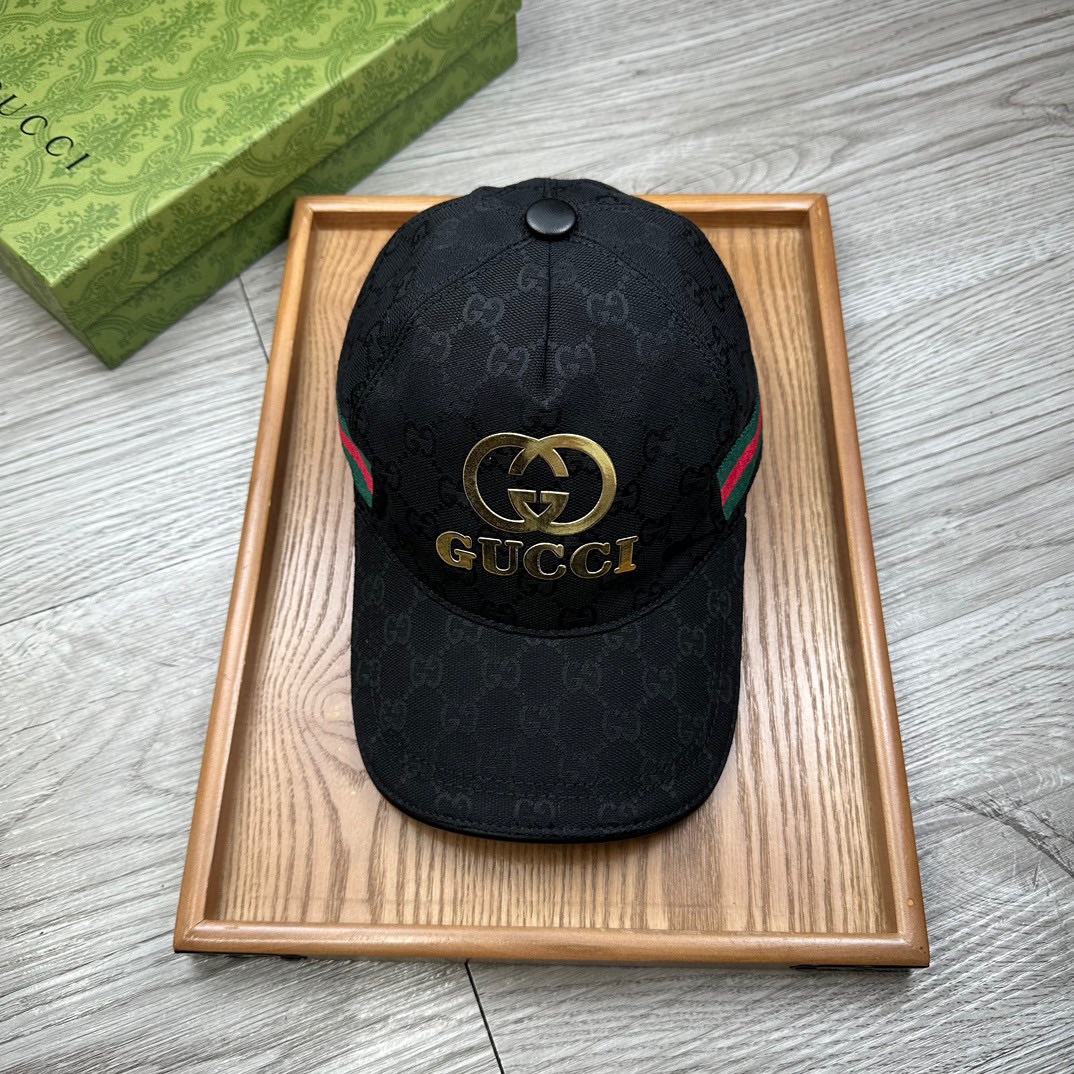 GG Fashion gold stamped logo hat TE250482
