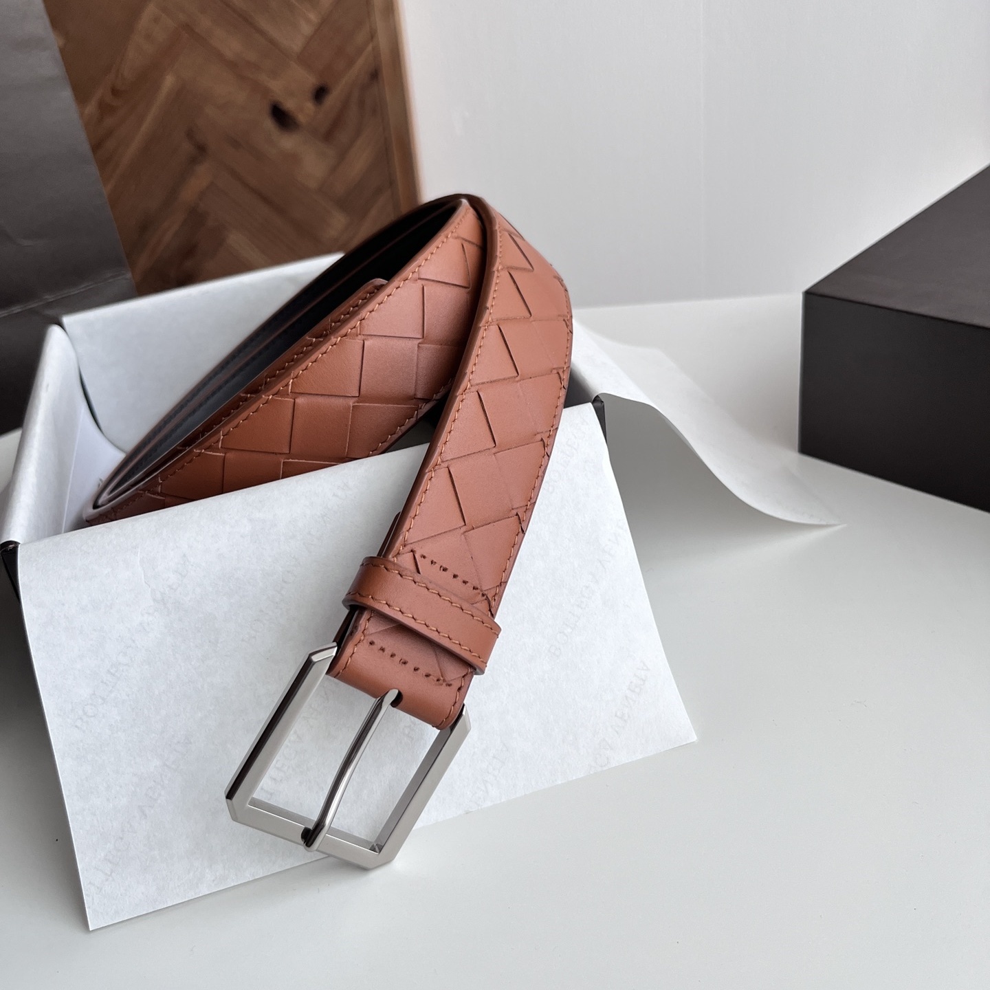 BV New men's hand-woven calfskin Belt YV24052607