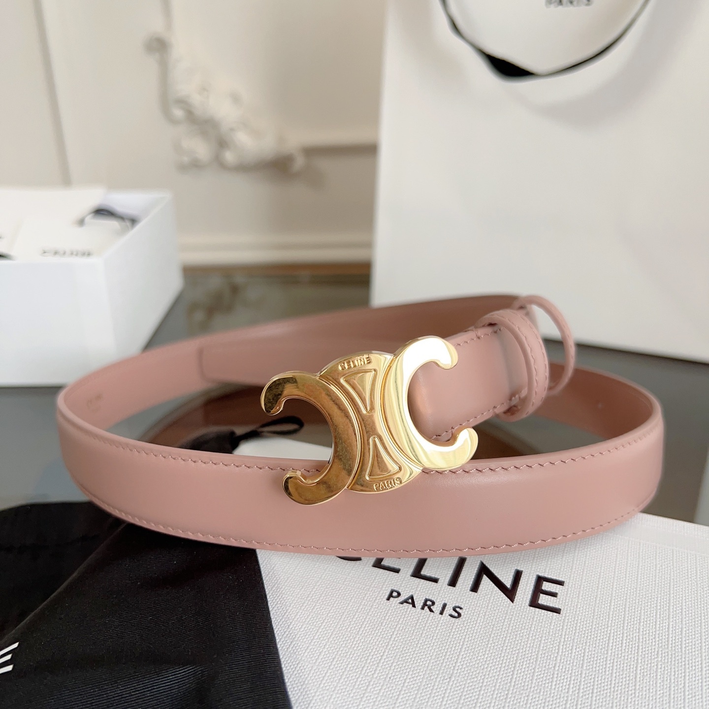 CE Women's Basic Style Arc De Triomphe Buckle Belt YV24052605