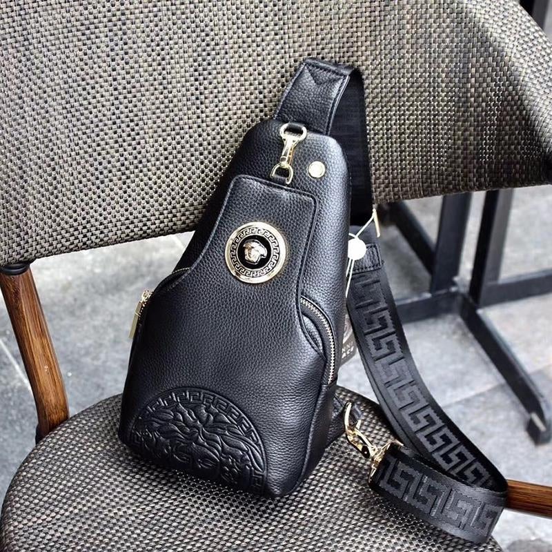 Vs Men's Fashionable Versatile Cowhide Chest Bag TE250408