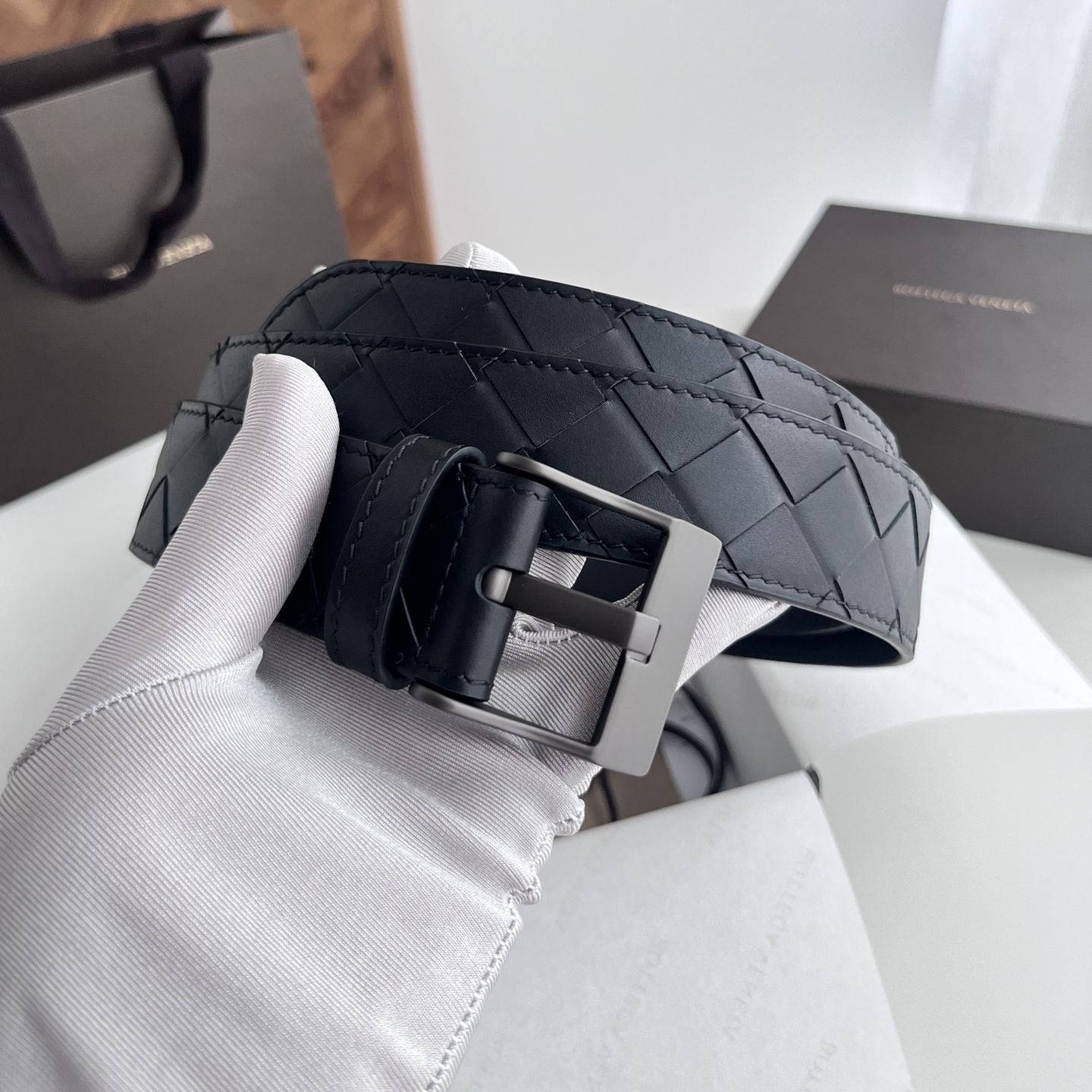 BV New men's hand-woven calfskin Belt YV24052606