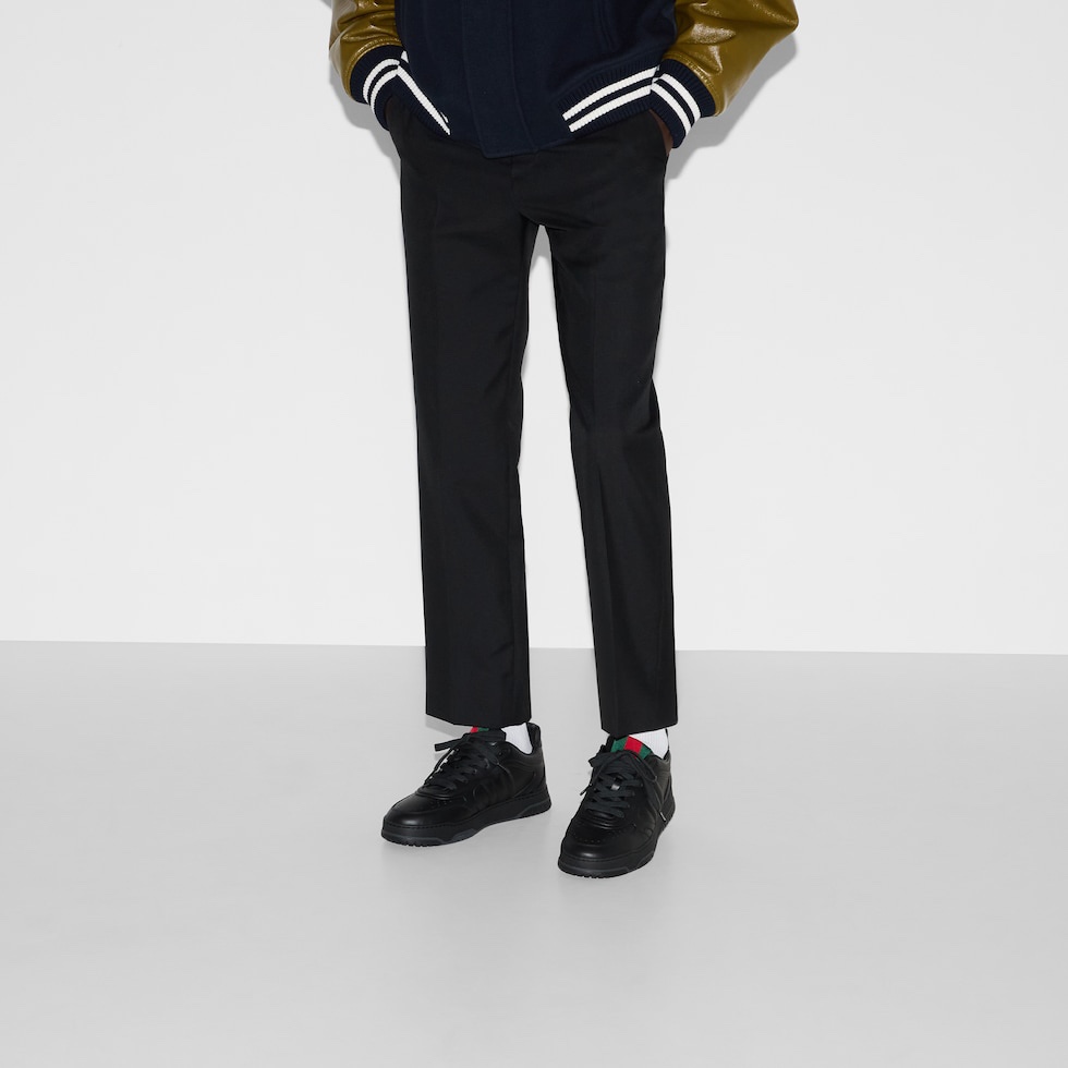 GG Re-Web Collection Black Leather Sneakers SYB250418