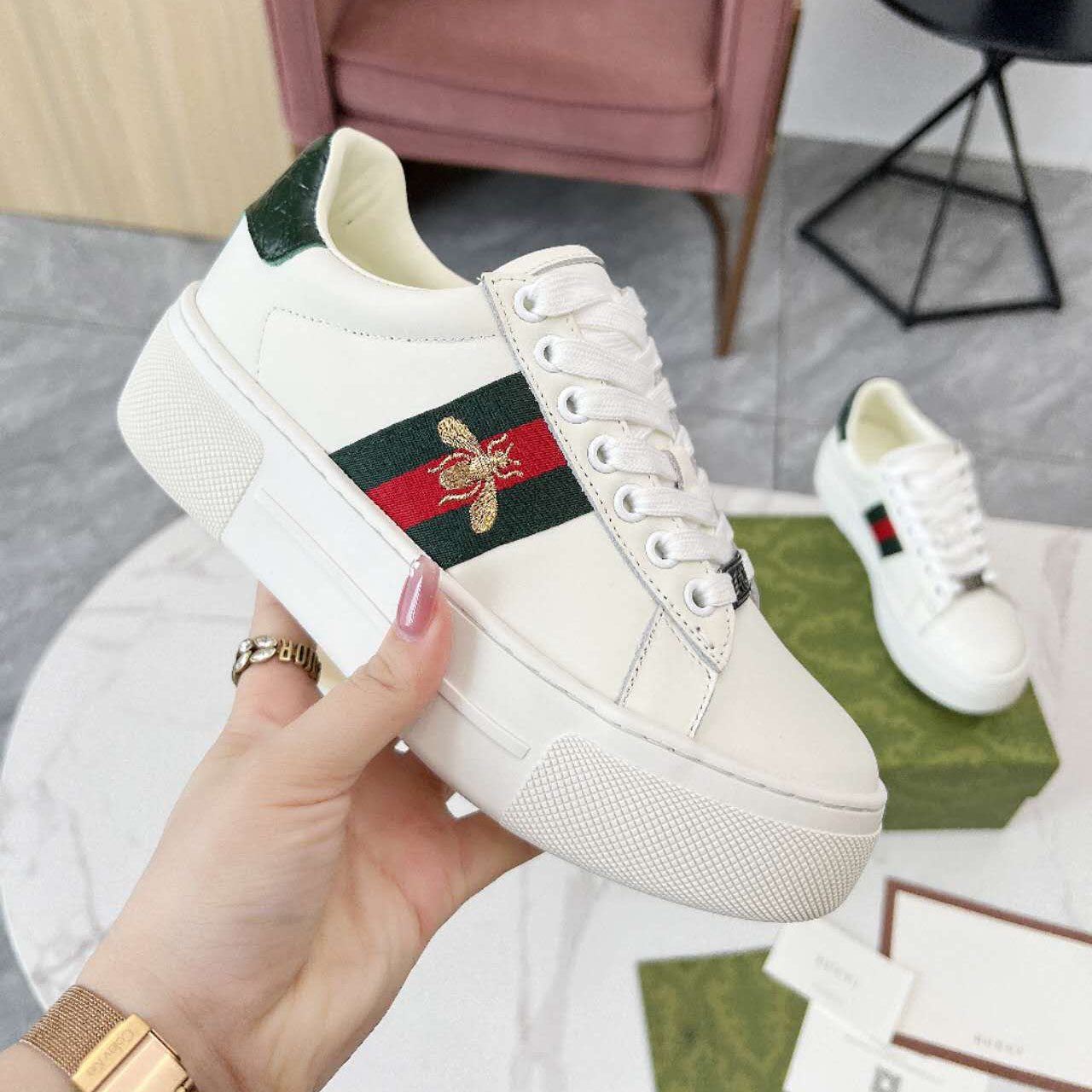 GG Chunky White Sneakers STZB250439