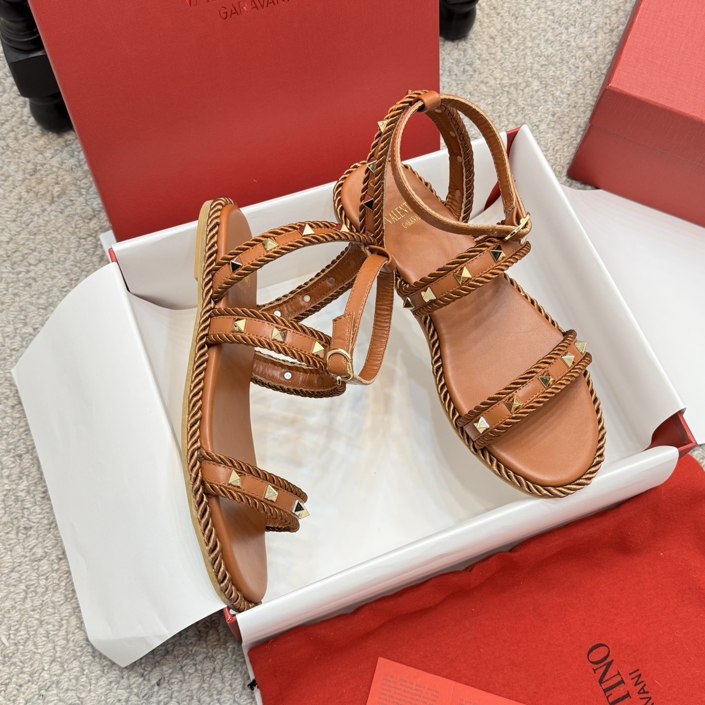 VT Rivet & Rope Woven Flat Sandals MS250421