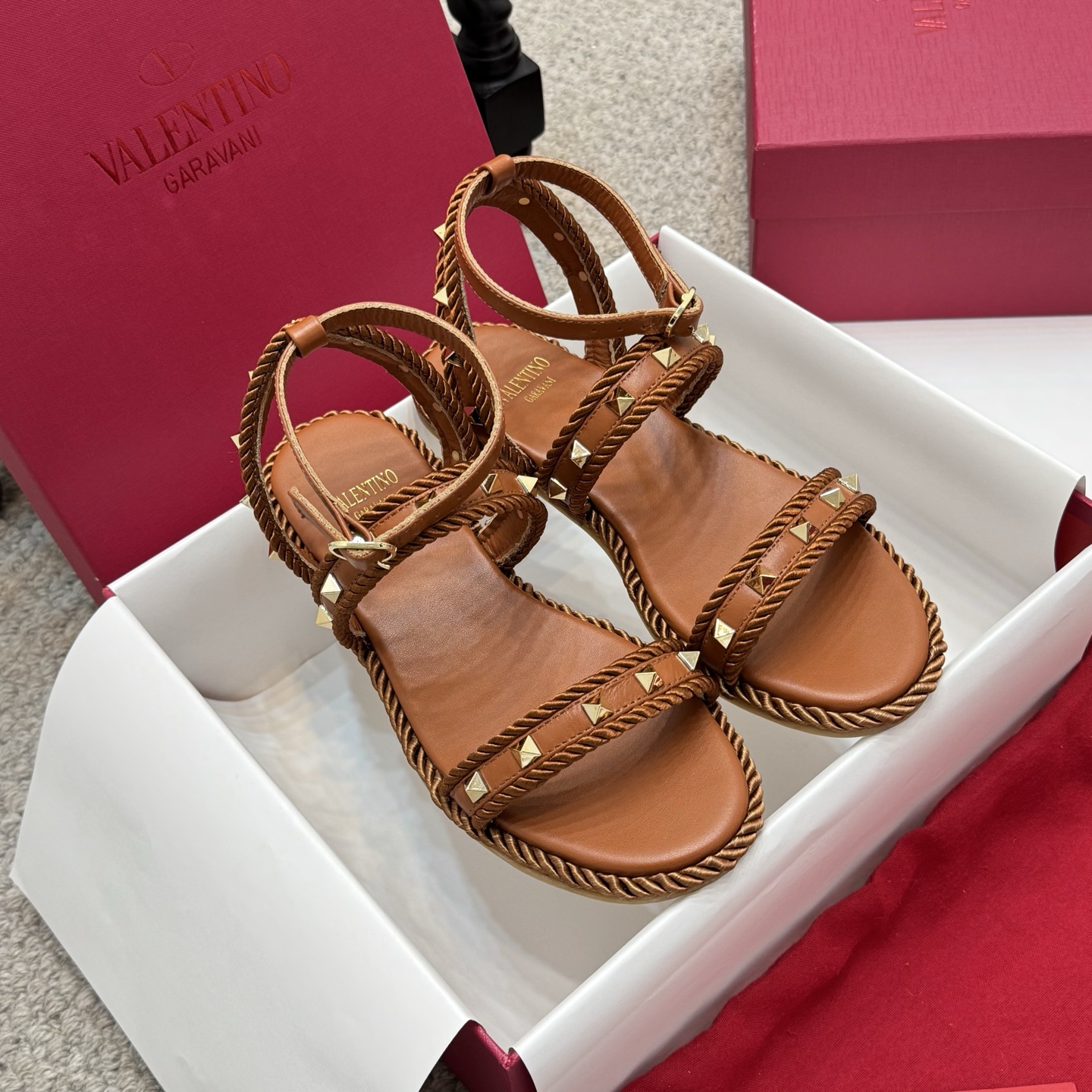 VT Rivet & Rope Woven Flat Sandals MS250421