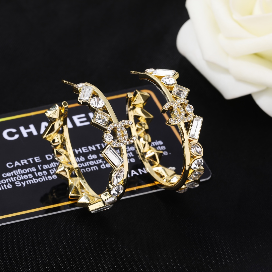 CH  Full Diamond Logo Earrings YV24060123