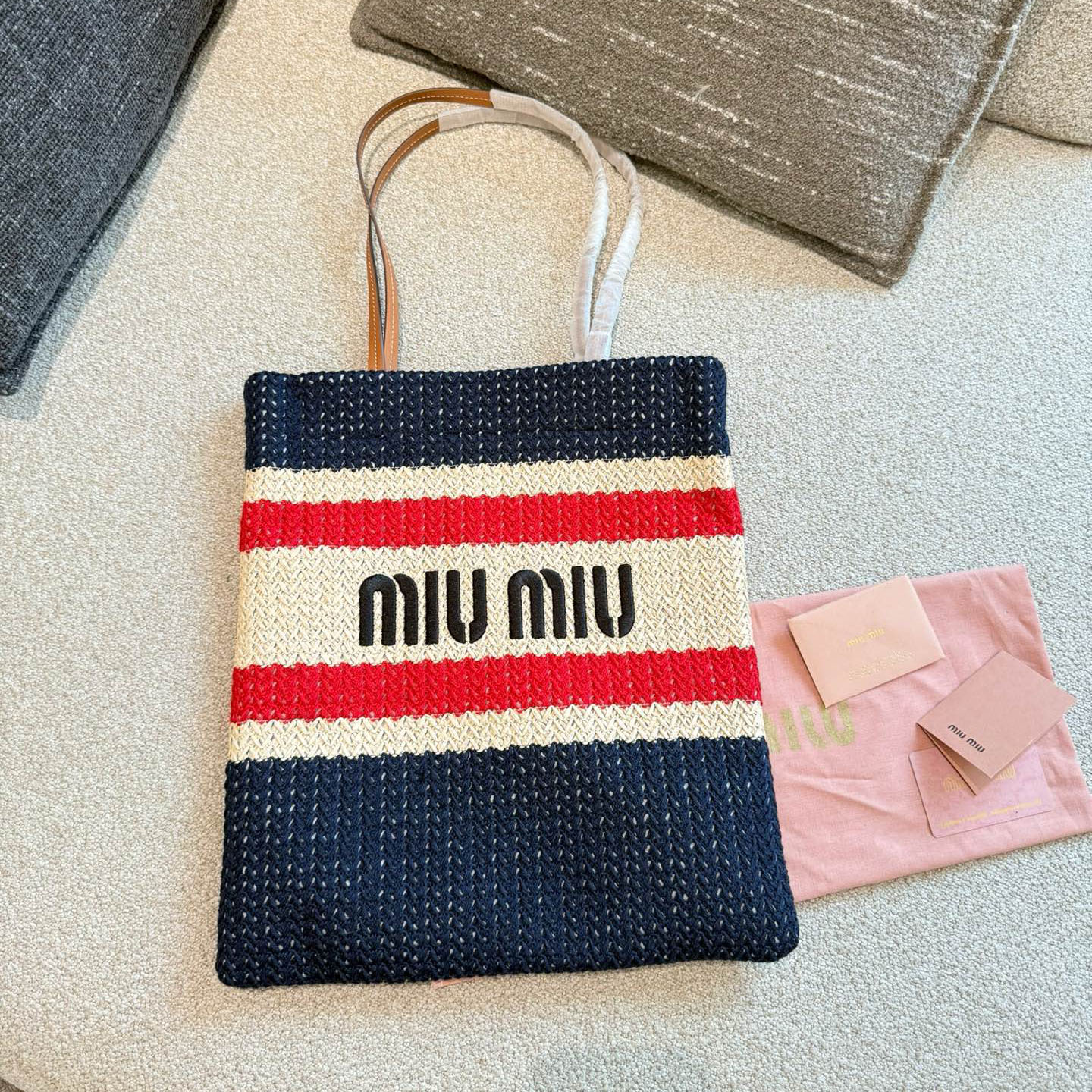 Miu Woven Tote WXR250419