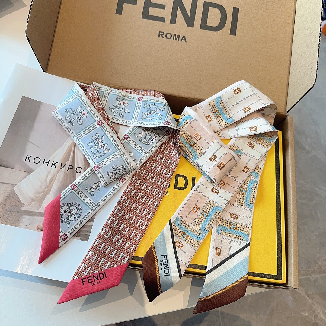 FD  Classic letter elements heavyweight pure silk twill  YV24060106