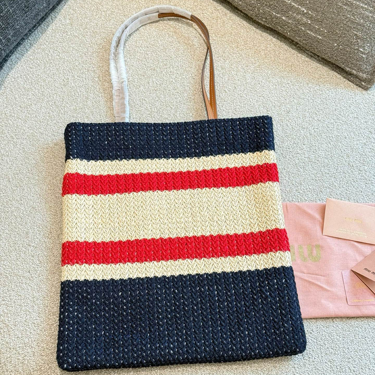 Miu Woven Tote WXR250419