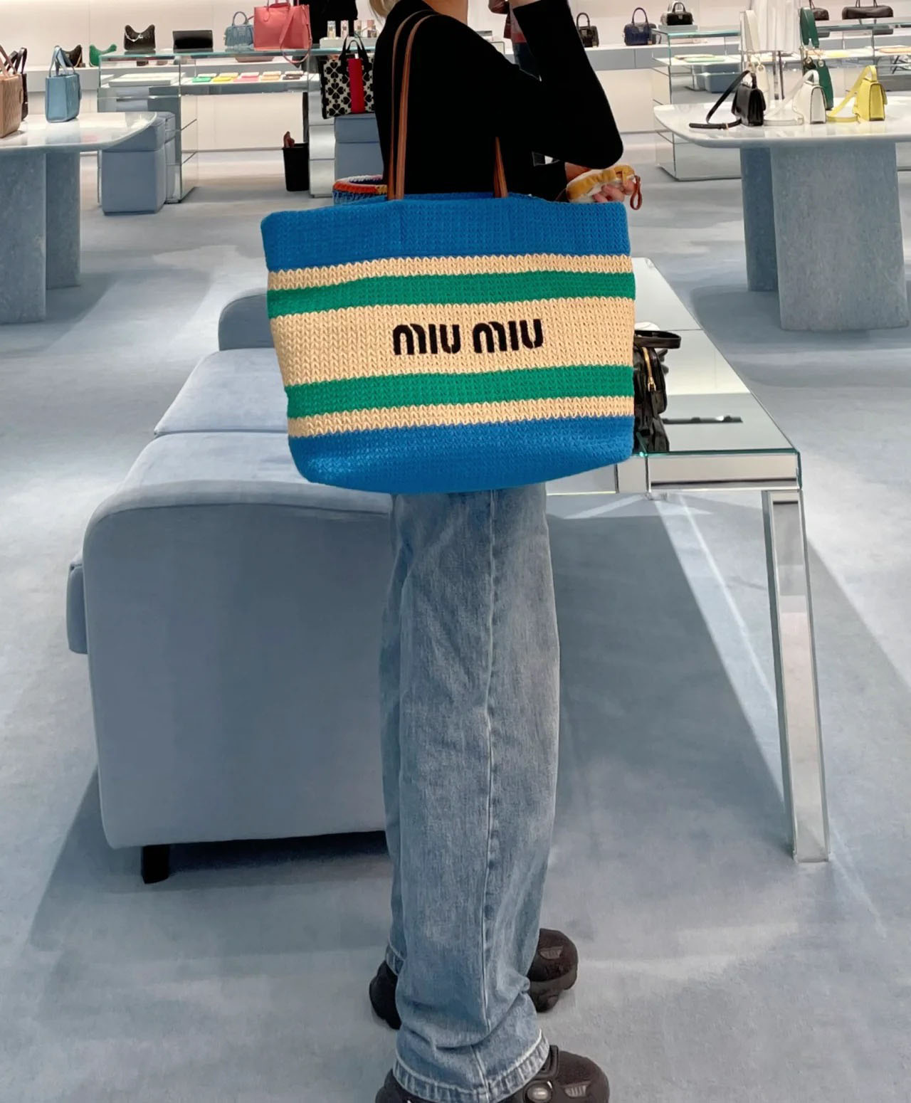 Miu Oversized Woven Tote WXR250418