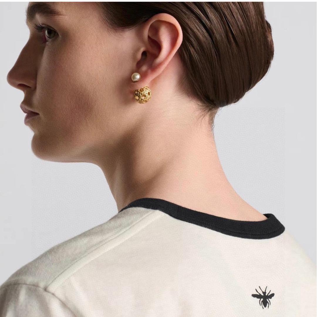 CD  Golden Hollow Sphere Stud Tribales Earrings YV24060219