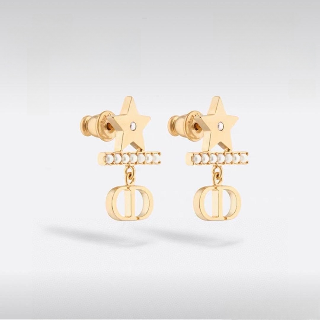 CD  Pearl star - shaped CD pendant earrings YV24060221