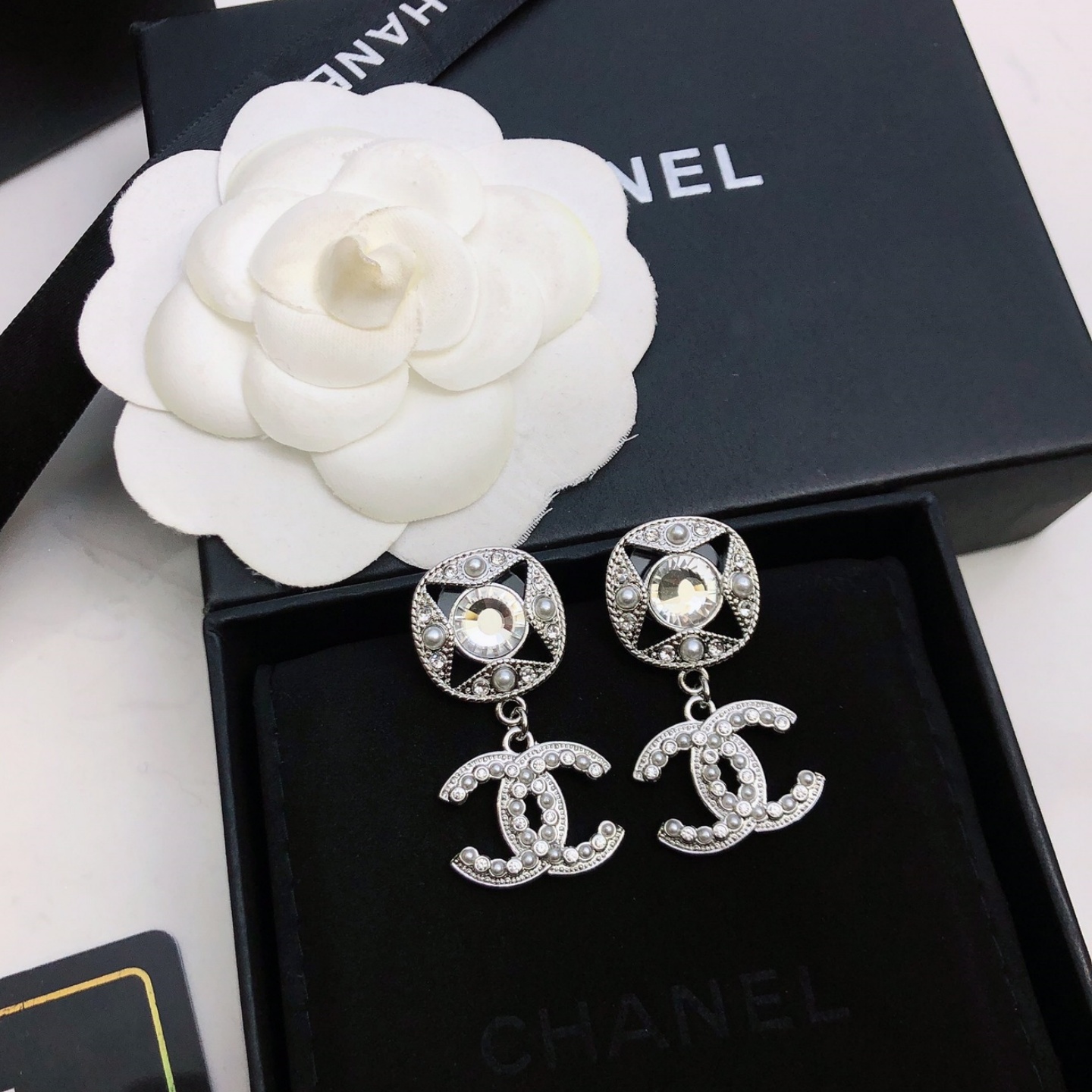 CH Four-Pointed Star Double C Pendant Earrings YV24060228