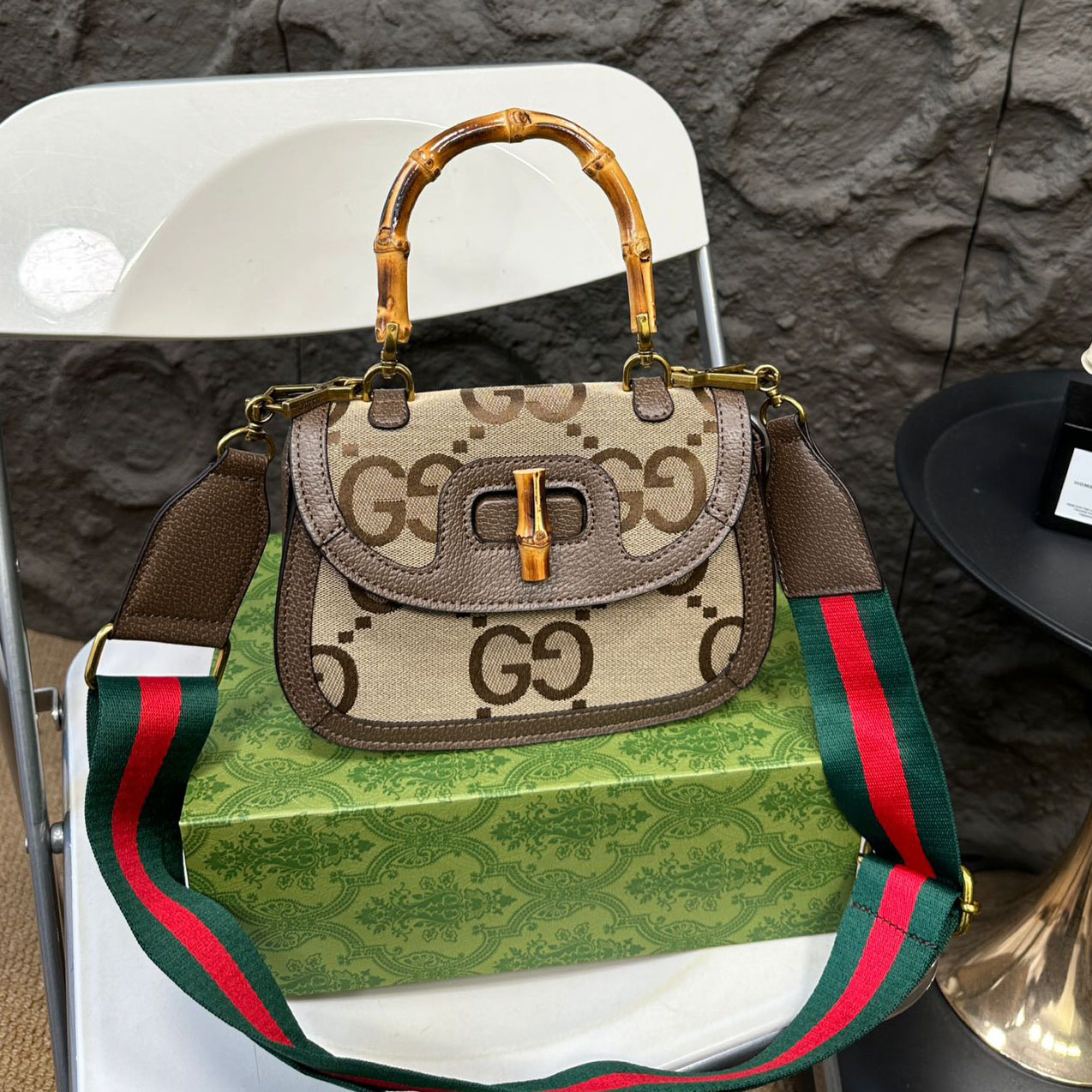 GG Bamboo Handle Saddle Bag FH250528