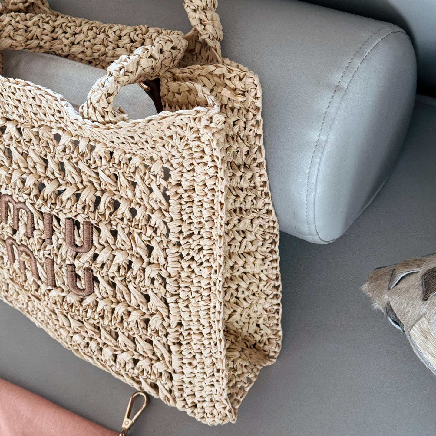 Miu Summer Raffia Tote WXR250427