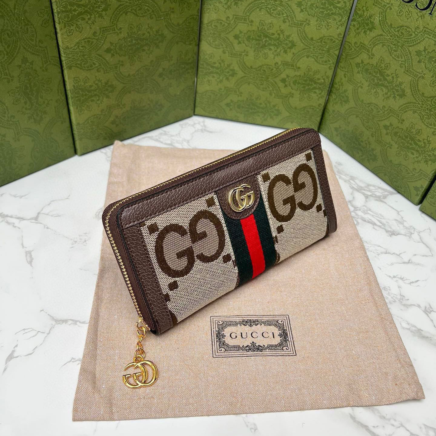 GG Leather Bamboo Wallet FH250514